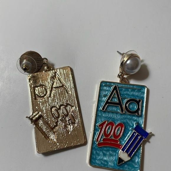 School Paper A 100 Enamel Drop Earrings - Picture 5 of 11